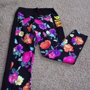 Neon Floral PINK Leggings